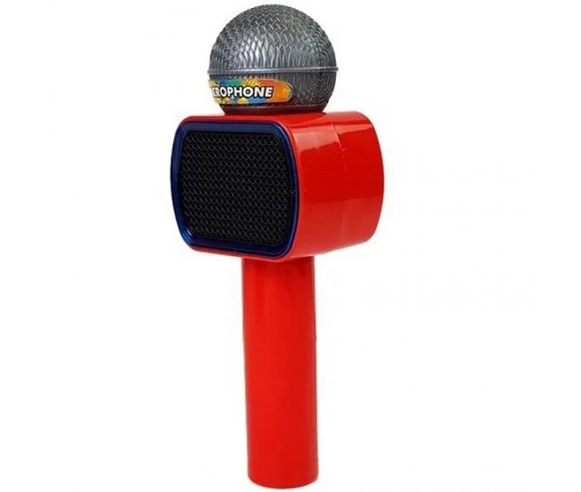 Microfon de jucarie, karaoke pentru copii, cu luminite, rosu - MY013