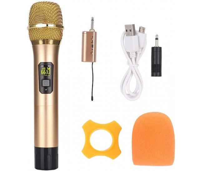 Microfon Wireless, Mini Bluetooth Receiver, Stereo, 10h Autonomie, Auriu - U802