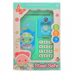 Pusculita/Seif de Jucarie Pentru Copii, Cod Pin, Sunete si Luminite, Albastru - YHD3005 Pusculita/Seif de Jucarie Pentru Copii, Cod Pin, Sunete si Luminite, Albastru - YHD3005