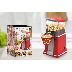 Aparat de facut popcorn Sokany, 1200W, tehnologie cu aer cald, timp de preparare max. 3 min, Rosu - SK290 Aparat de facut popcorn Sokany, 1200W, tehnologie cu aer cald, timp de preparare max. 3 min, Rosu - SK290
