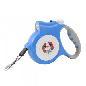 Lesa retractabila, 5 metri, cu lanterna, albastru, pana la 35 kg - FG901A