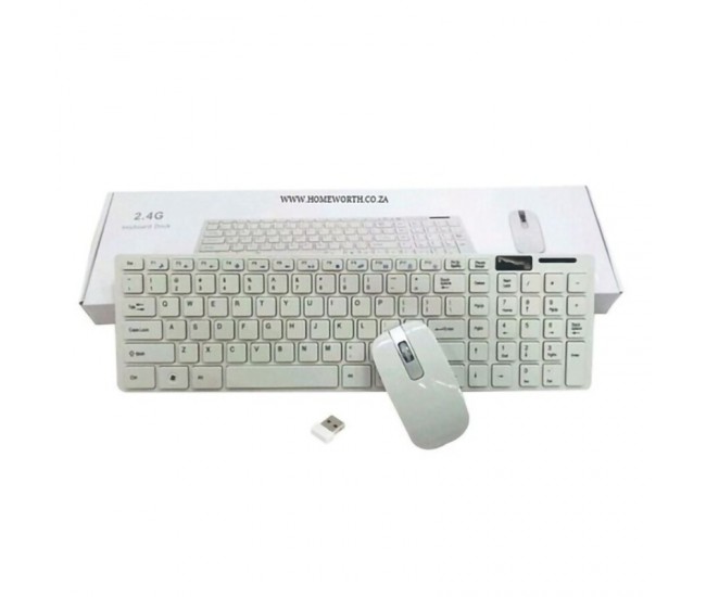 Kit Tastatura si Mouse wireless, 37x11x2 cm, USB Receiver, alb - K06
