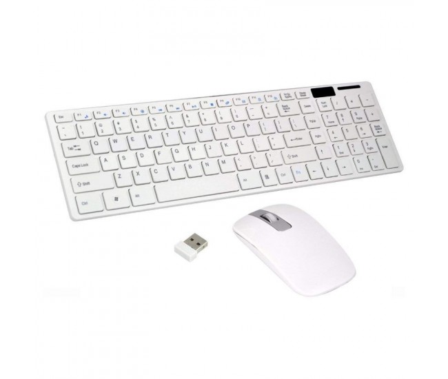 Kit Tastatura si Mouse wireless, 37x11x2 cm, USB Receiver, alb - K06