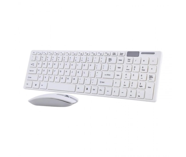 Kit Tastatura si Mouse wireless, 37x11x2 cm, USB Receiver, alb - K06