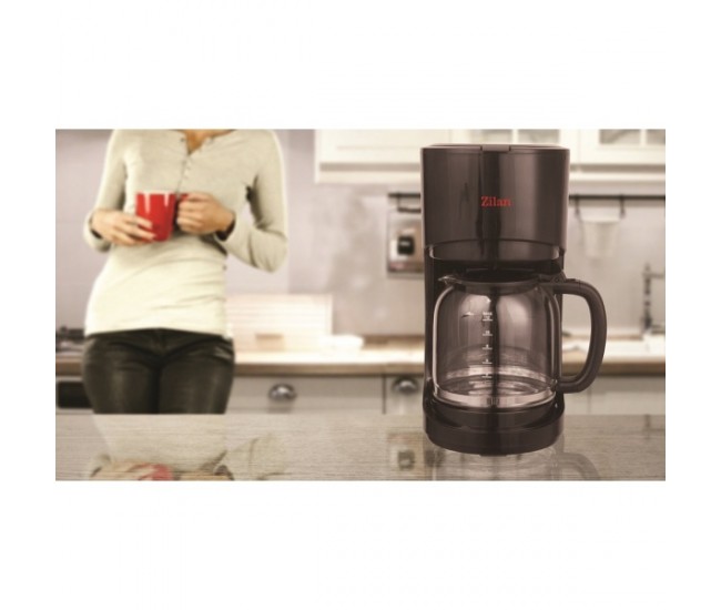 Oferta! Filtru de cafea ZILAN ZLN-1457, Capacitate 1.5L (12 cesti), Plita pentru pastrarea calda a cafelei, Sistem antipicurare, putere 900W - RZLN1457