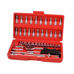 Trusa de scule chei tubulare si surubelnite Chrome Vanadium 46 de piese