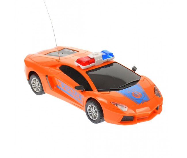 Masina de politie, de jucarie, cu sunete, radiocomanda, portocaliu - 19919A