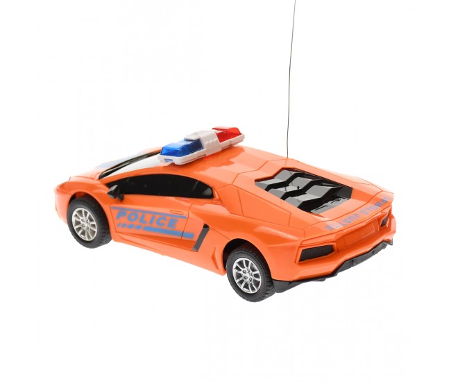 Masina de politie, de jucarie, cu sunete, radiocomanda, portocaliu - 19919A