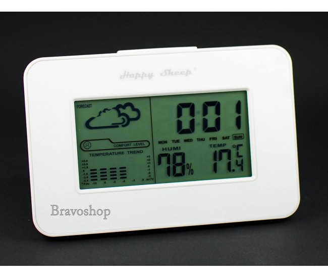 Ceas led cu statie meteo, alarma si calendar Happy Sheep E0303W