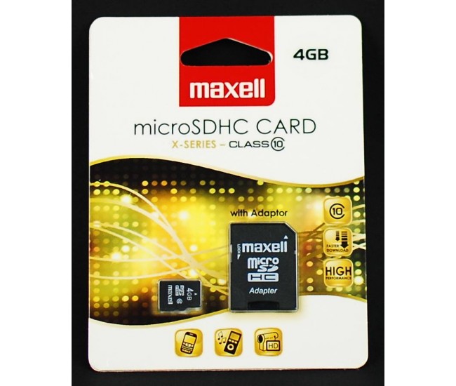 Card de Memorie Maxell MicroSDHC 4 GB CL10+adaptor