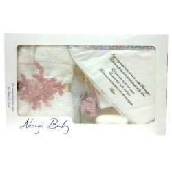 Trusou Botez roz cu broderie pentru fetite - set complet pentru biserica TR5077