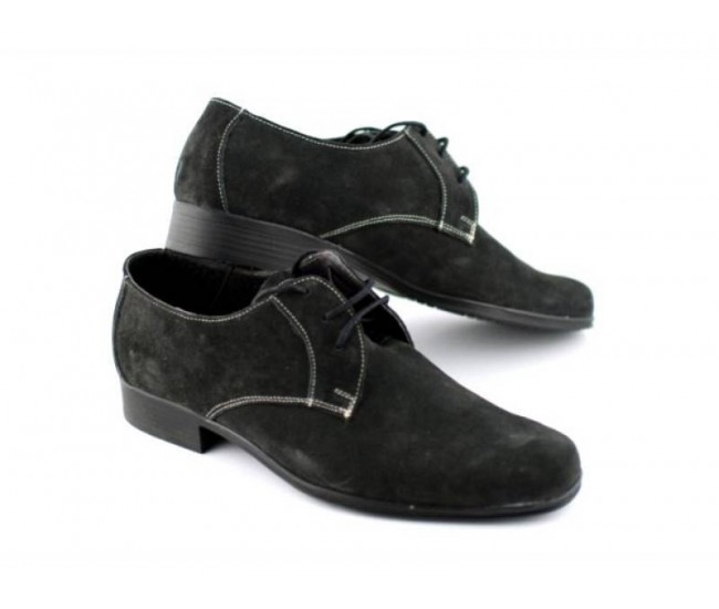Pantofi barbati piele naturala (Intoarsa) casual-eleganti GRI - Made in Romania!