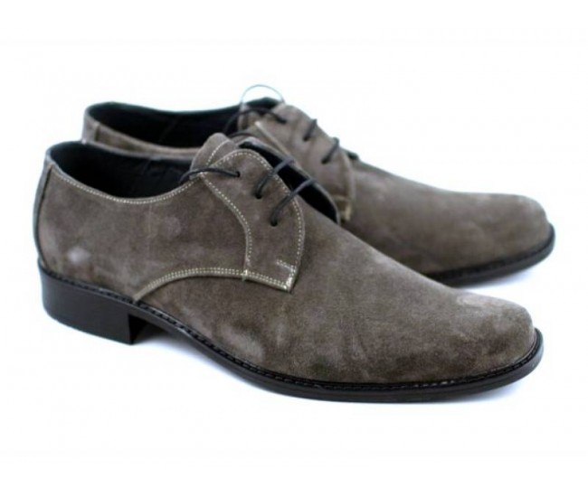 Pantofi barbati piele naturala (Intoarsa) casual si eleganti GRI - P34G Pantofi barbati piele naturala (Intoarsa) casual si eleganti GRI - P34G
