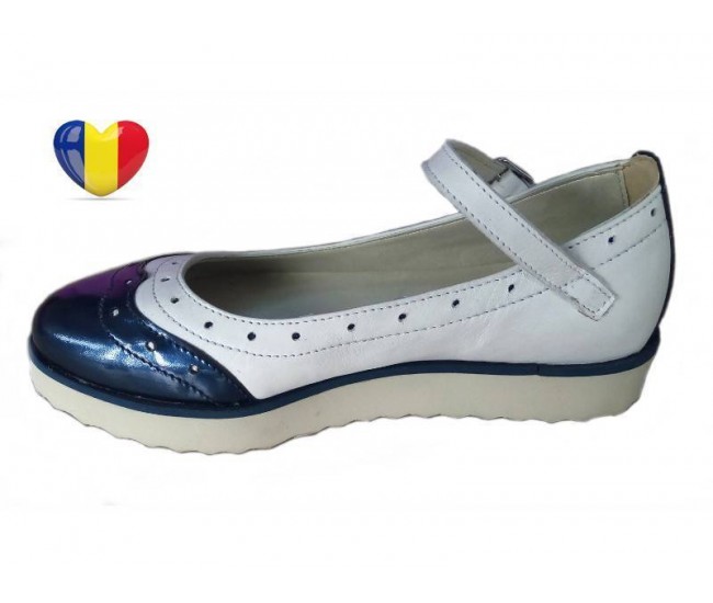 Pantofi fetite piele naturala cu bareta - cod PF20 Pantofi fetite piele naturala cu bareta - cod PF20