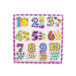 Puzzle din lemn cu cifre - Invata sa numeri  BAR220