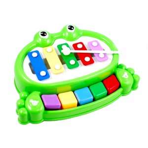 Xilofon broscuta cu pian si bat - Jucarie educativa pentru copii