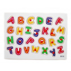 Tabla din lemn cu litere colorate Alfabet - Jucarie educativa