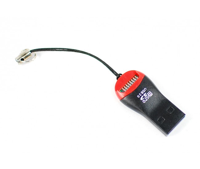 Card reader microSD 32 in 1, USB 2.0, snur pentru agatare breloc chei