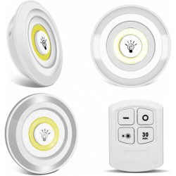 Set 3 spoturi cu lumina led alba, multifunctionale cu telecomanda - 3LEDREMOTE Set 3 spoturi cu lumina led alba, multifunctionale cu telecomanda - 3LEDREMOTE