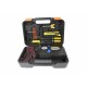 Set compresor auto cu manometru mecanic si lanterna, 12V (bricheta), 100 PSI, cu unelte  ZEBRA - 68198