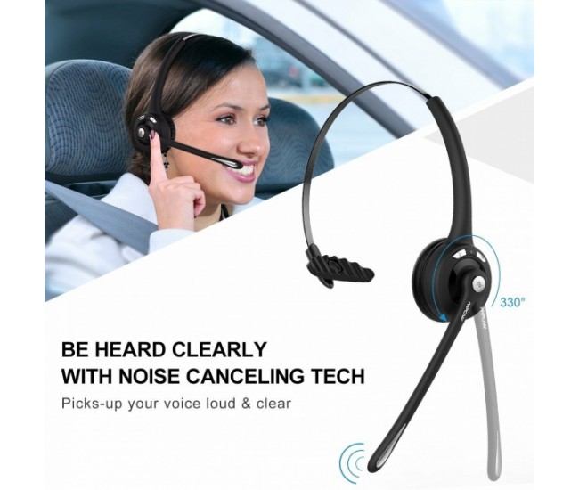 Casca Bluetooth profesionala MPOW PRO, autonomie mare, claritate sunet HD si rotatie 360 grade, recomandata pentru call center sau soferi - BH015B Casca Bluetooth profesionala MPOW PRO, autonomie mare, claritate sunet HD si rotatie 360 grade, recomandata pentru call center sau soferi - BH015B