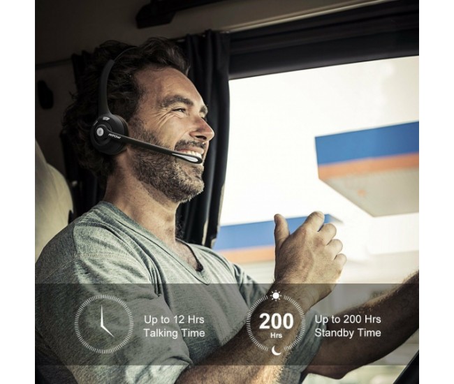 Casca Bluetooth profesionala MPOW PRO, autonomie mare, claritate sunet HD si rotatie 360 grade, recomandata pentru call center sau soferi - BH015B Casca Bluetooth profesionala MPOW PRO, autonomie mare, claritate sunet HD si rotatie 360 grade, recomandata pentru call center sau soferi - BH015B