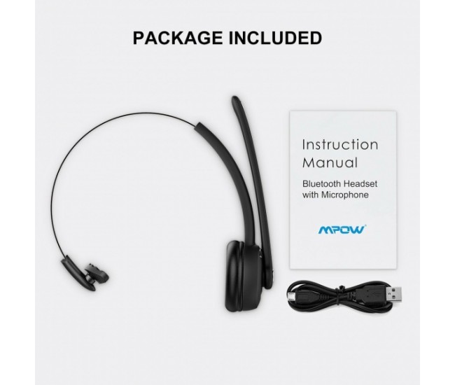 Casca Bluetooth profesionala MPOW PRO, autonomie mare, claritate sunet HD si rotatie 360 grade, recomandata pentru call center sau soferi - BH015B Casca Bluetooth profesionala MPOW PRO, autonomie mare, claritate sunet HD si rotatie 360 grade, recomandata pentru call center sau soferi - BH015B