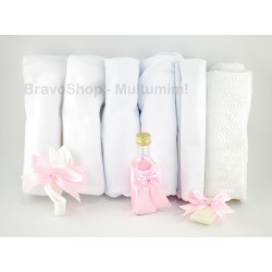 Trusou botez fetite roz - set botez pentru biserica