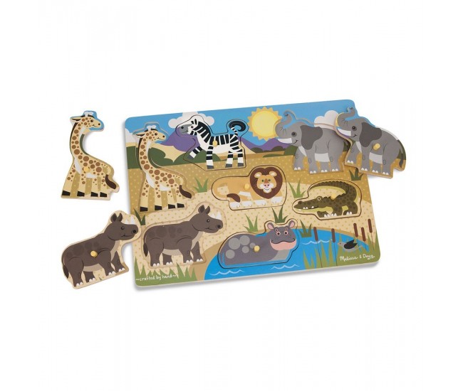 Puzzle din lemn animalele safari