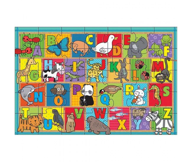 Primul meu puzzle de podea eco alfabetul animalelor - melissa and doug