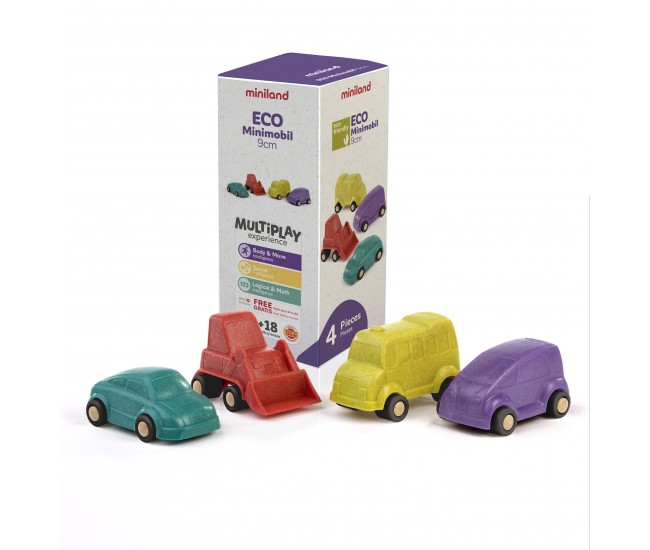 Set 4 vehicule 9 cm minimobile eco