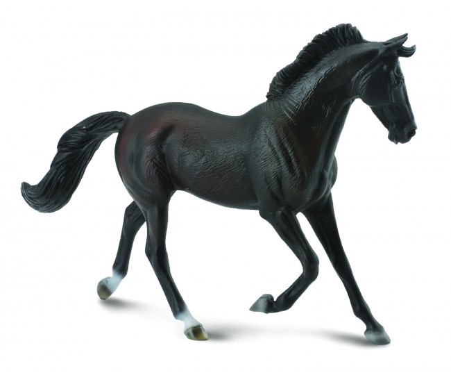 Figurina iapa thoroughbred neagra pictata manual xl collecta