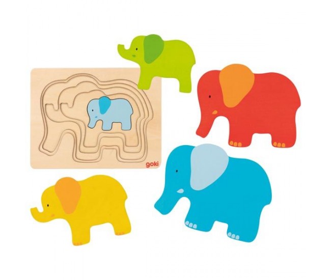Puzzle stratificat elefantii