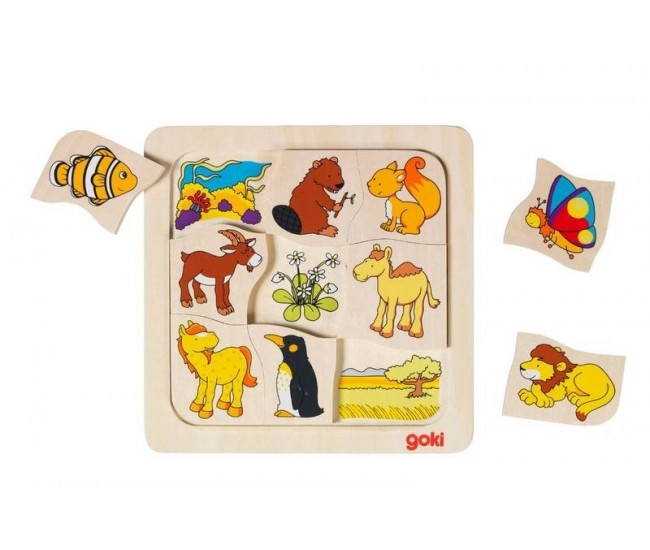 Joc puzzle de asociere casutele animalelor 2