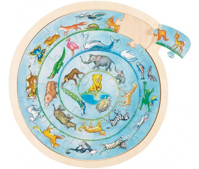Puzzle rotund cercul animalelor