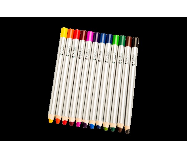 Set 12 creioane colorate cu varf gros de 8 mm pentru incepatori