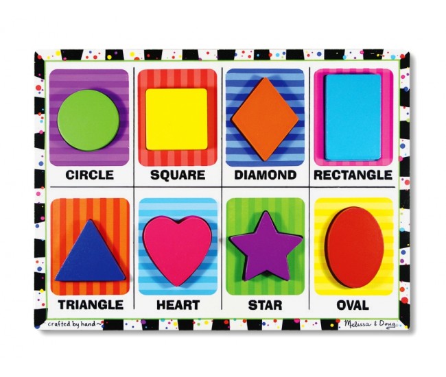 Puzzle lemn in relief forme geometrice melissa and doug