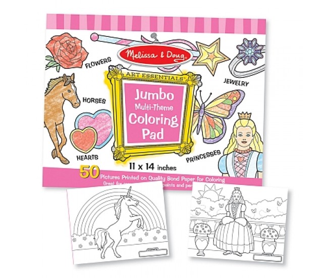 Caiet jumbo cu desene pentru colorat melissa and doug roz