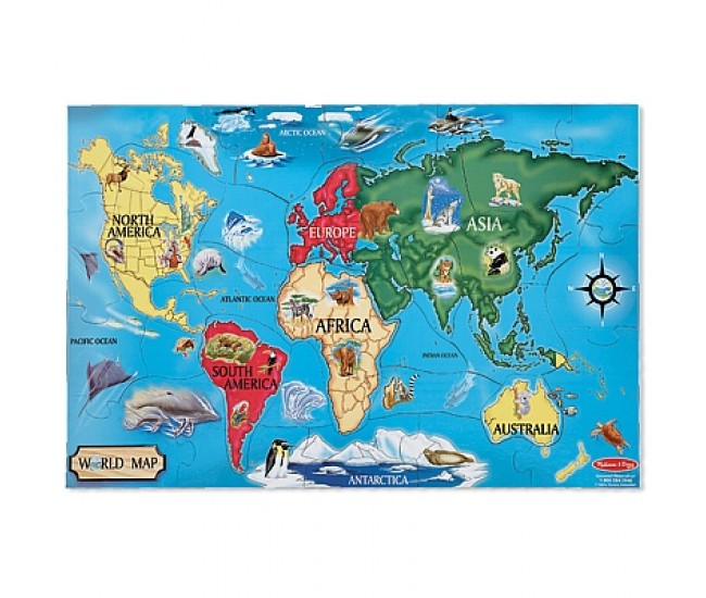Puzzle de podea harta lumii world map melissa and doug