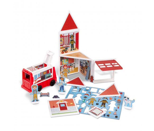 Set de joaca magnetic statia de pompieri- melissa & doug