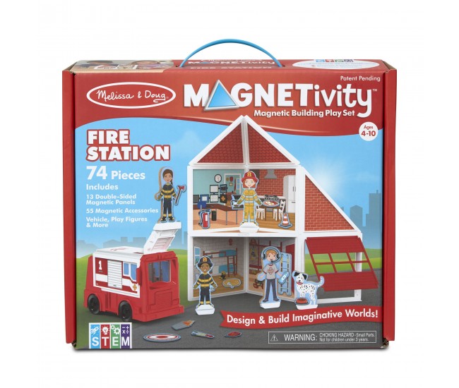 Set de joaca magnetic statia de pompieri- melissa & doug