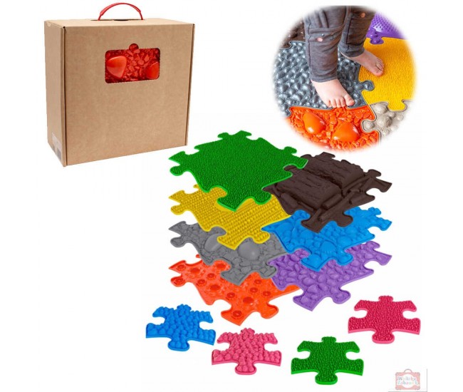 Covoras ortopedic senzorial puzzle set mediu 2a