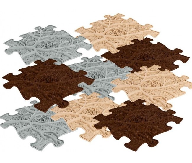 Covoras ortopedic senzorial puzzle set roots