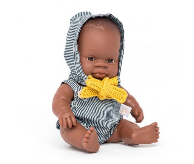 Papusa bebelus educativa 21 cm - baiat african