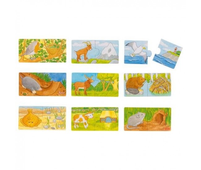 Set de 9 puzzleuri unde locuiesc animalele?