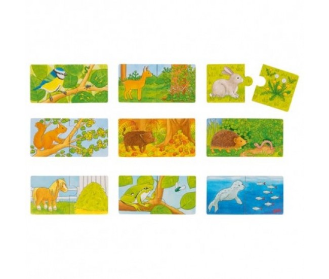 Set de 9 puzzleuri cu ce se hranesc animalele?