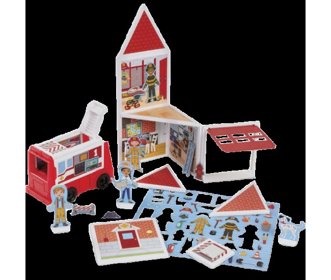 Set de joaca magnetic statia de pompieri- melissa & doug