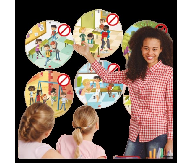 Set 6 postere educative anti-bullying pentru gradinita si scoala
