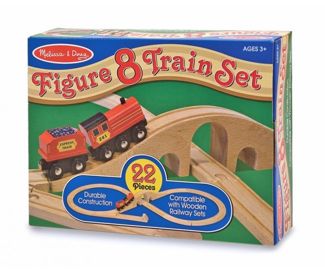 Tren lemn si circuit 8 melissa and doug