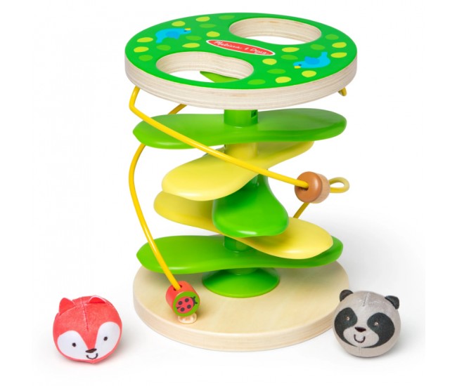 Centru de joaca pentru dezvoltarea motricitatii la bebe si toddler casuta din copac cu rollercoaster